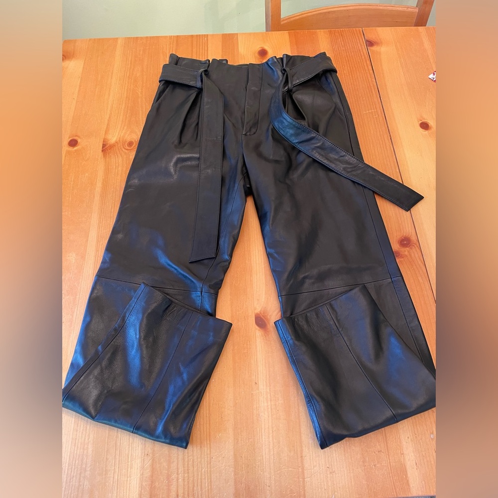 ANTONIO MELANI Black Leather Trousers